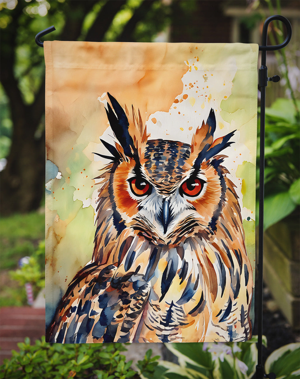 Eurasian Eagle Owl Garden Flag