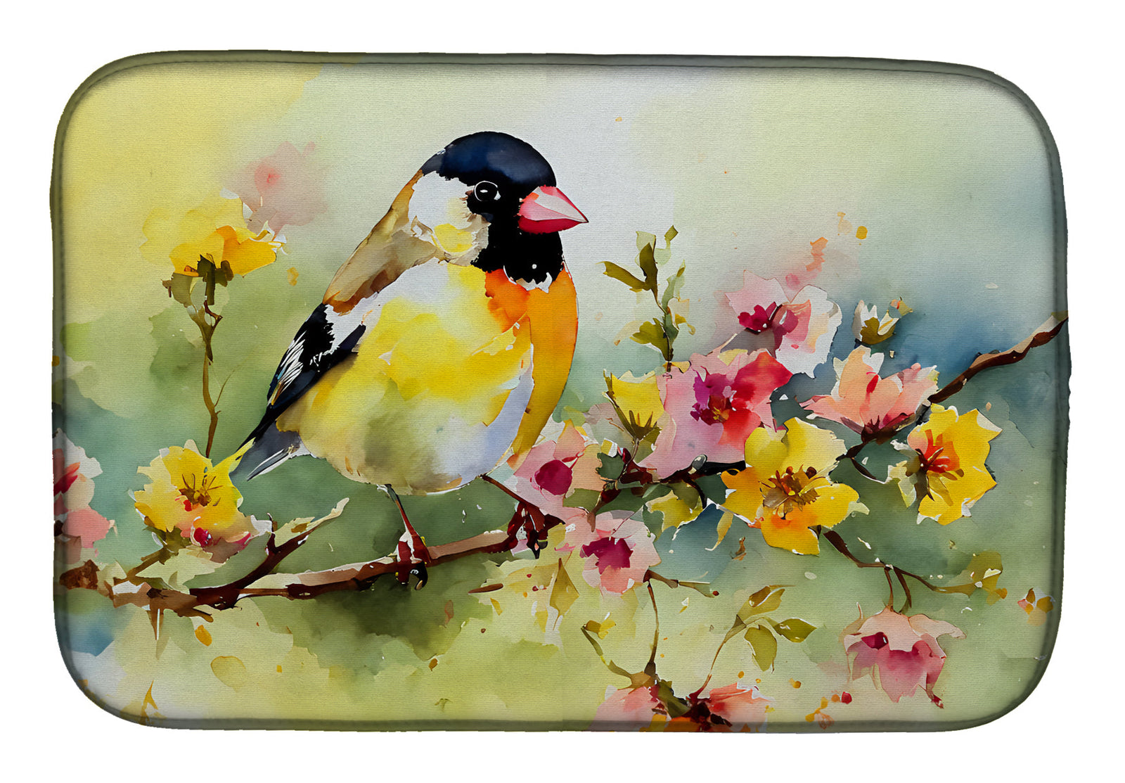 Caroline's Treasures Goldfinch Dish Drying Mat