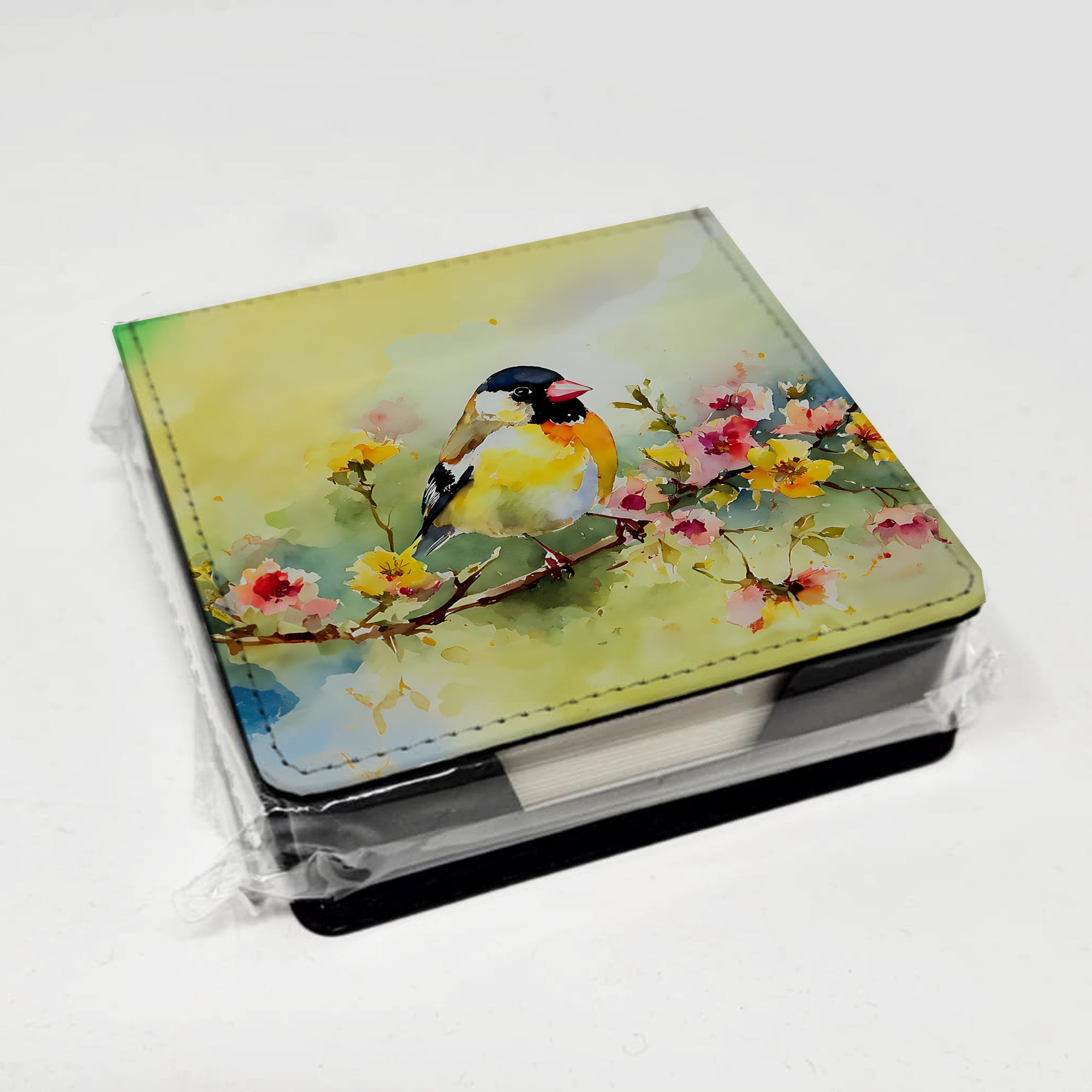 Caroline's Treasures Goldfinch PU Leather Note Paper Holder