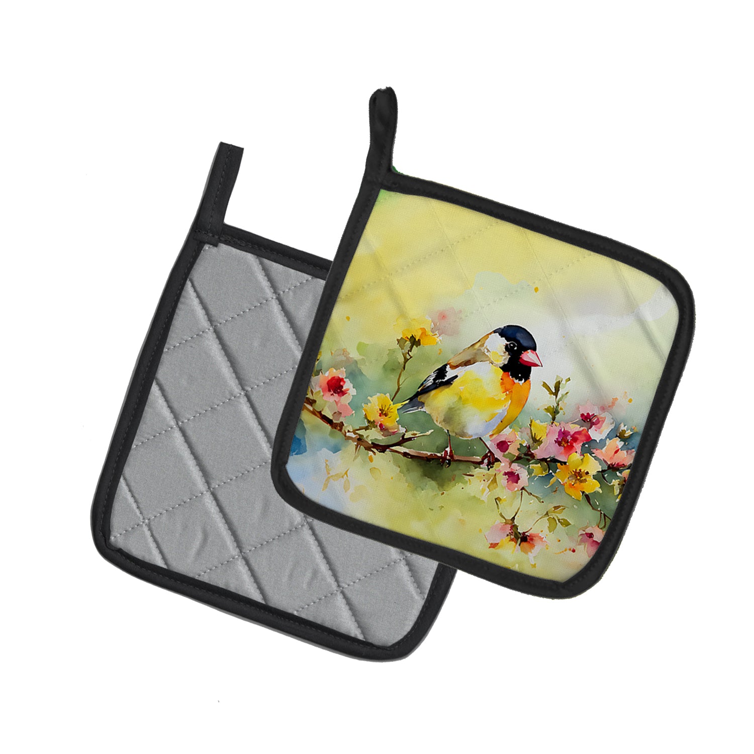 Caroline's Treasures Goldfinch Pot Holders - Set of 2 Decorative Kitchen Helpers | Made in the USA