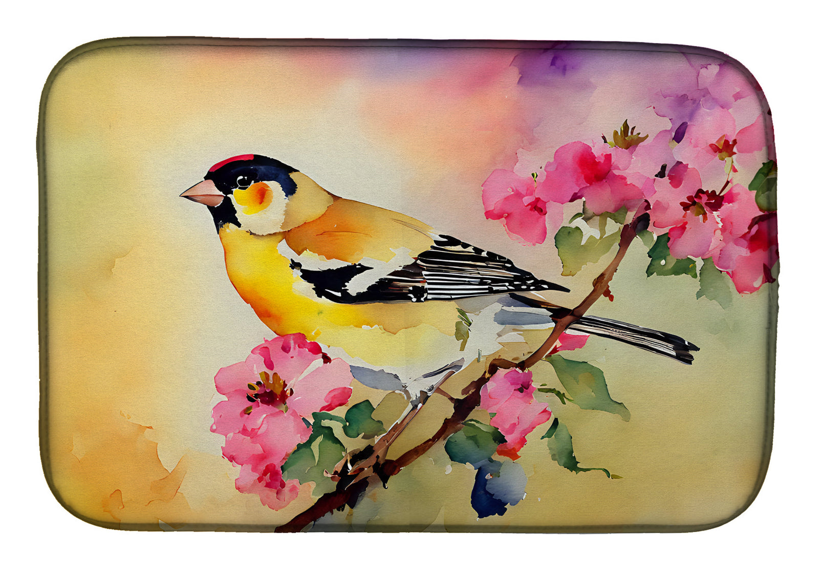 Caroline's Treasures Goldfinch Dish Drying Mat