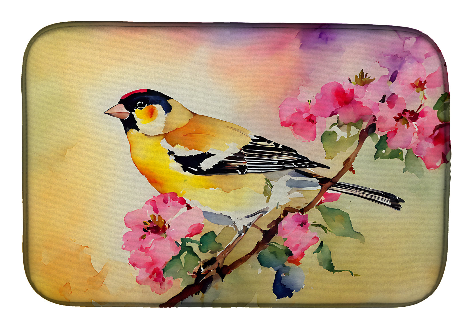Caroline's Treasures Goldfinch Dish Drying Mat