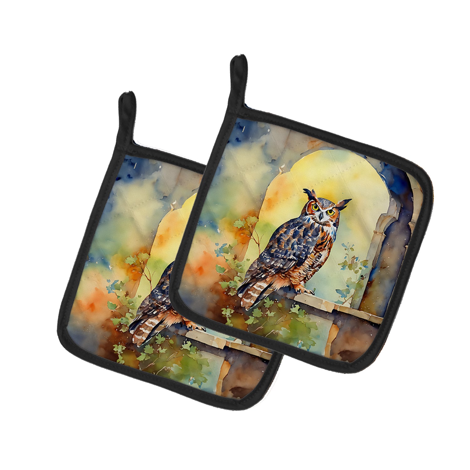 Buy this Great Horned Owl Pair of Pot Holders