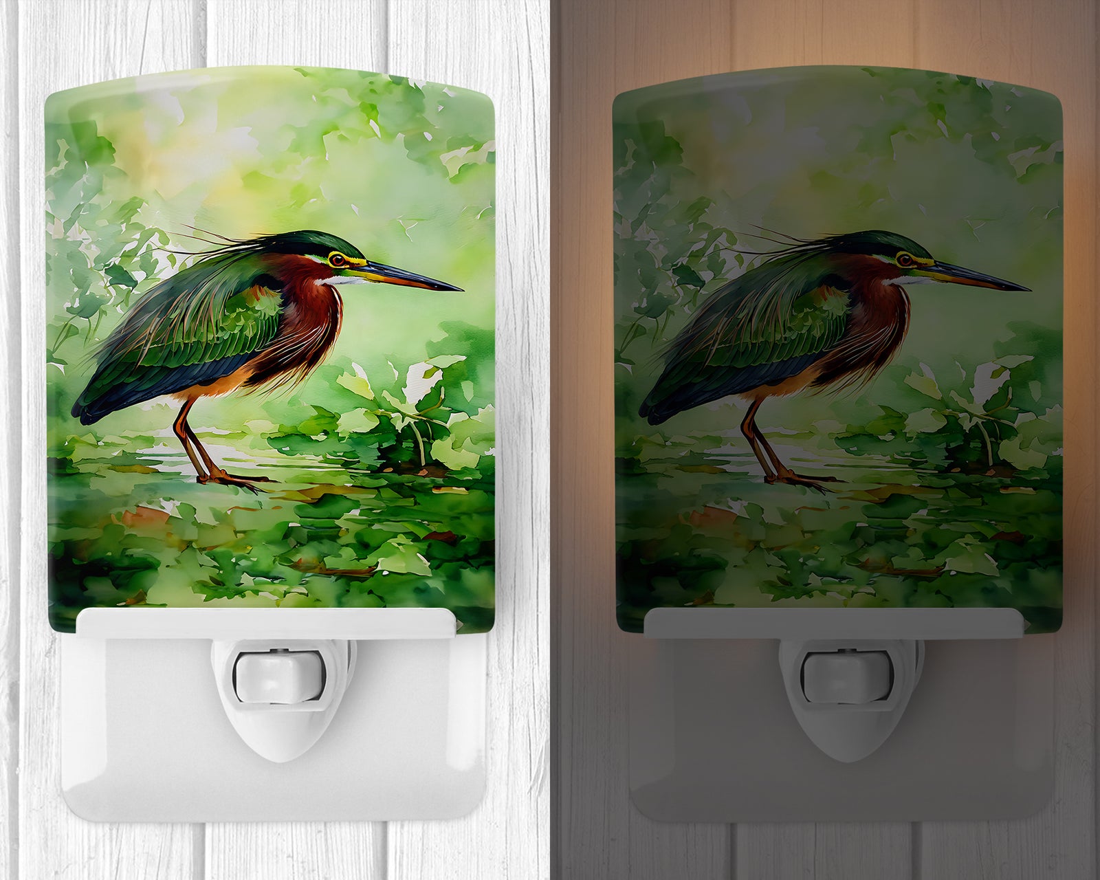 Caroline's Treasures Green Heron Ceramic Night Light