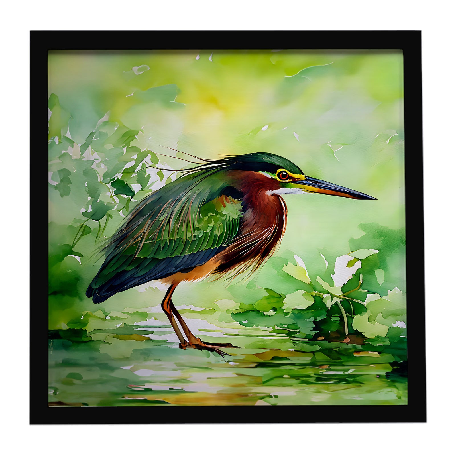 Caroline's Treasures Green Heron Framed Metal Print