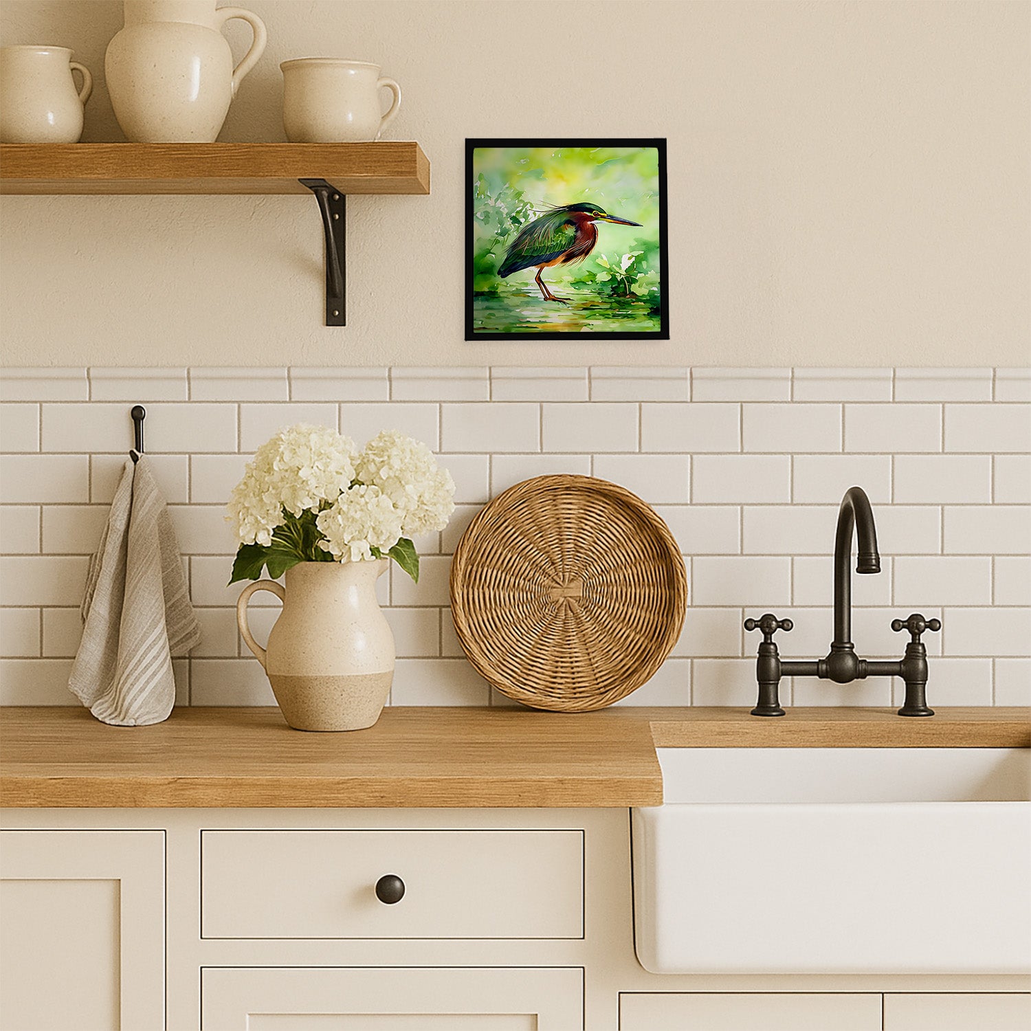 Caroline's Treasures Green Heron Framed Metal Print