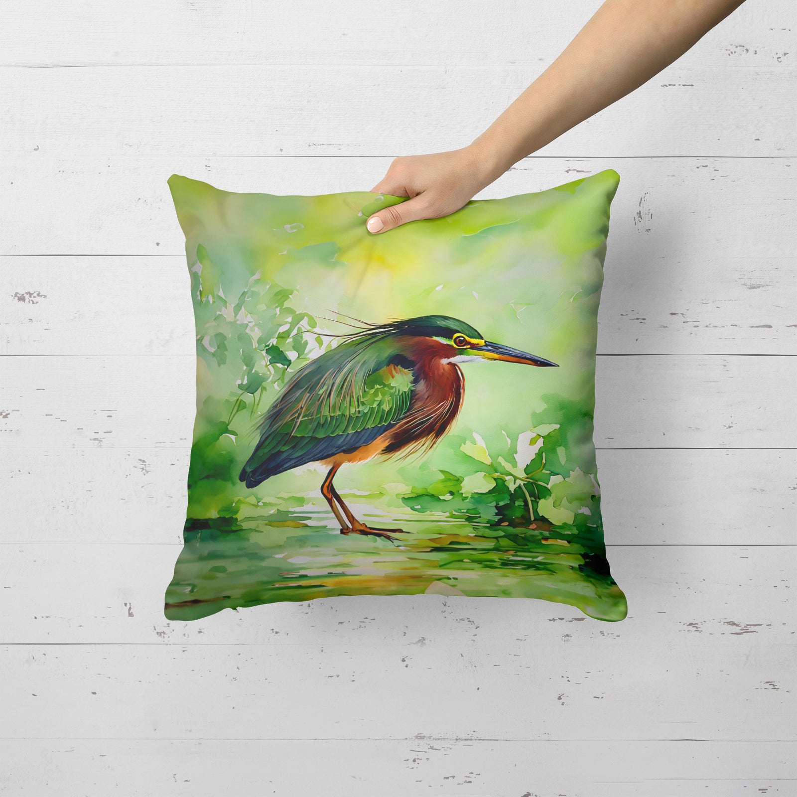 Caroline's Treasures Green Heron Throw Pillow
