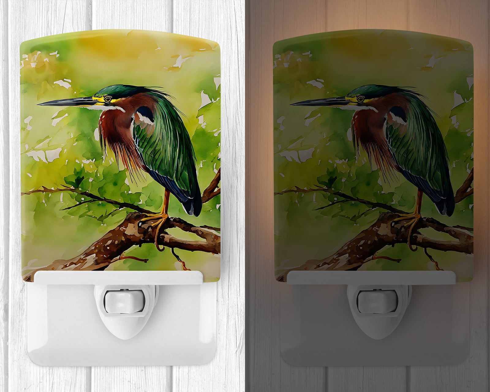 Caroline's Treasures Green Heron Ceramic Night Light
