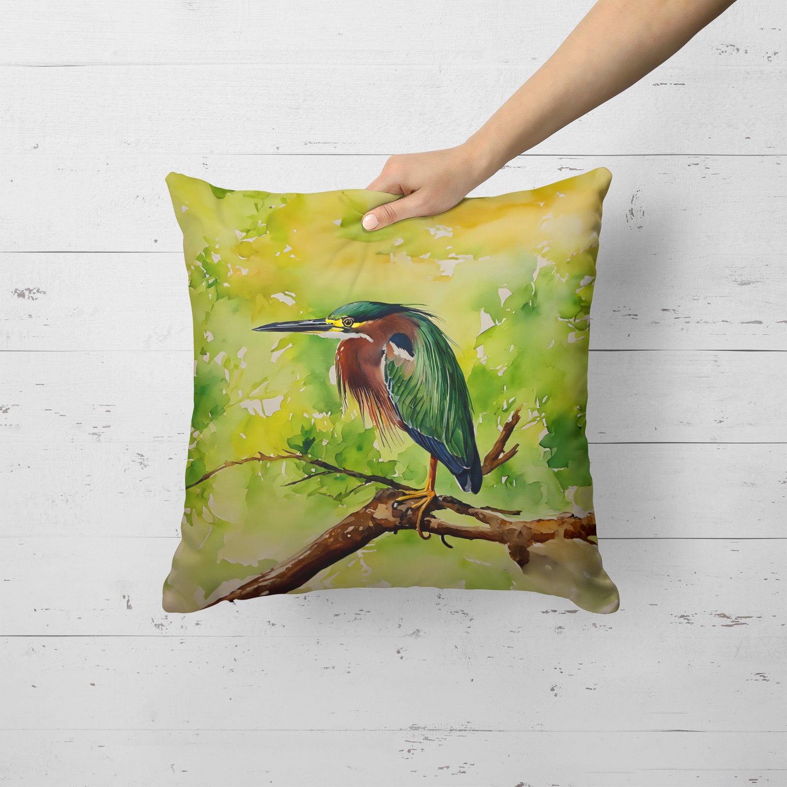 Caroline's Treasures Green Heron Throw Pillow