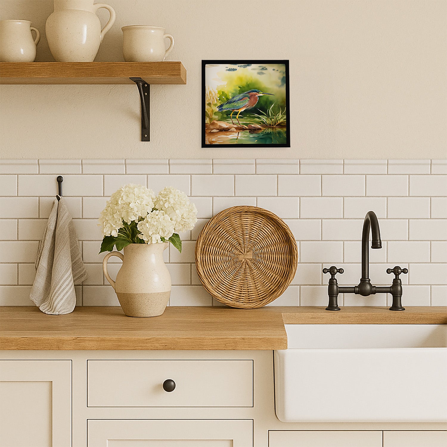 Caroline's Treasures Green Heron Framed Metal Print