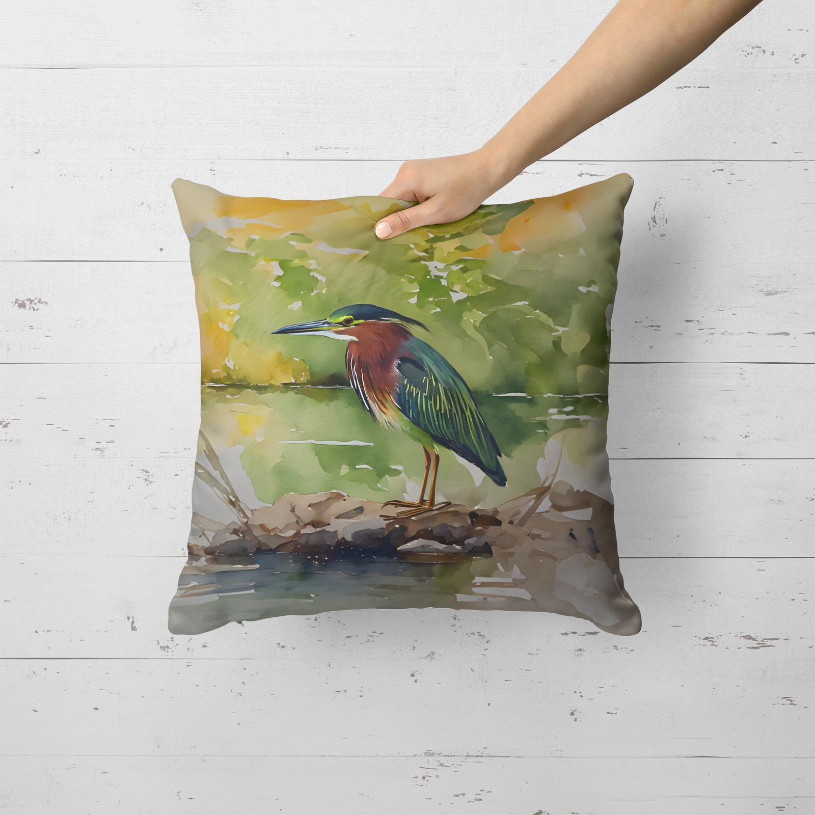 Caroline's Treasures Green Heron Throw Pillow
