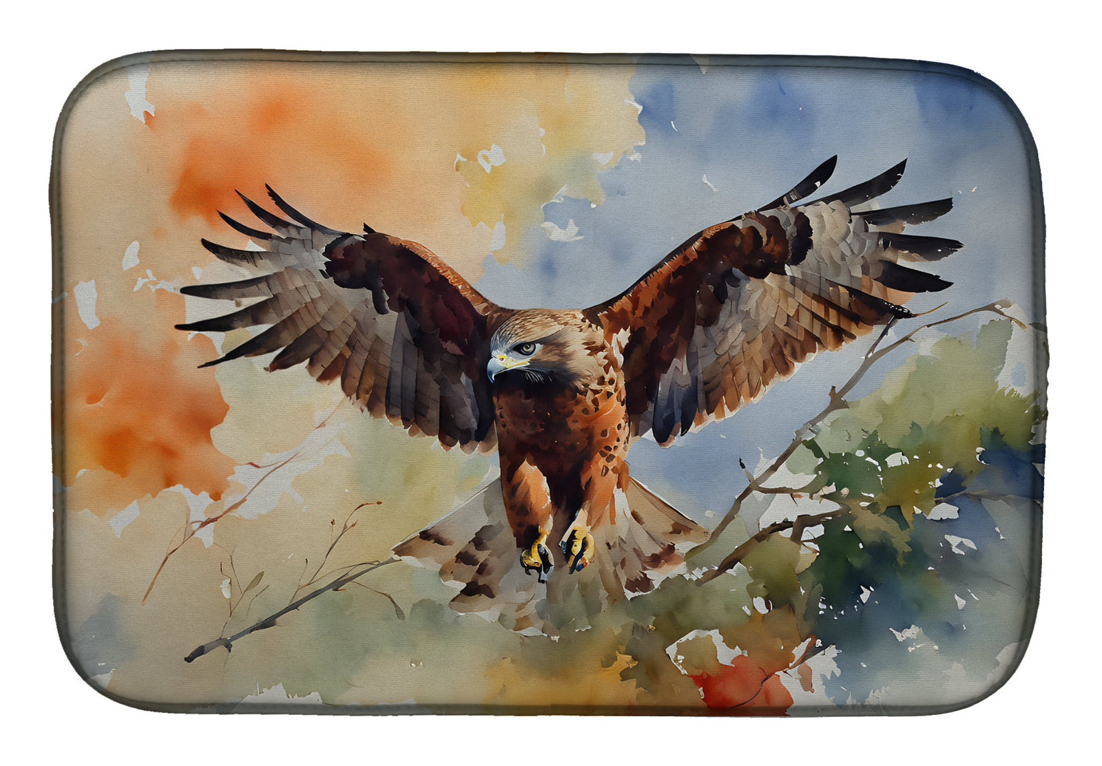 Caroline's Treasures Hawk Dish Drying Mat
