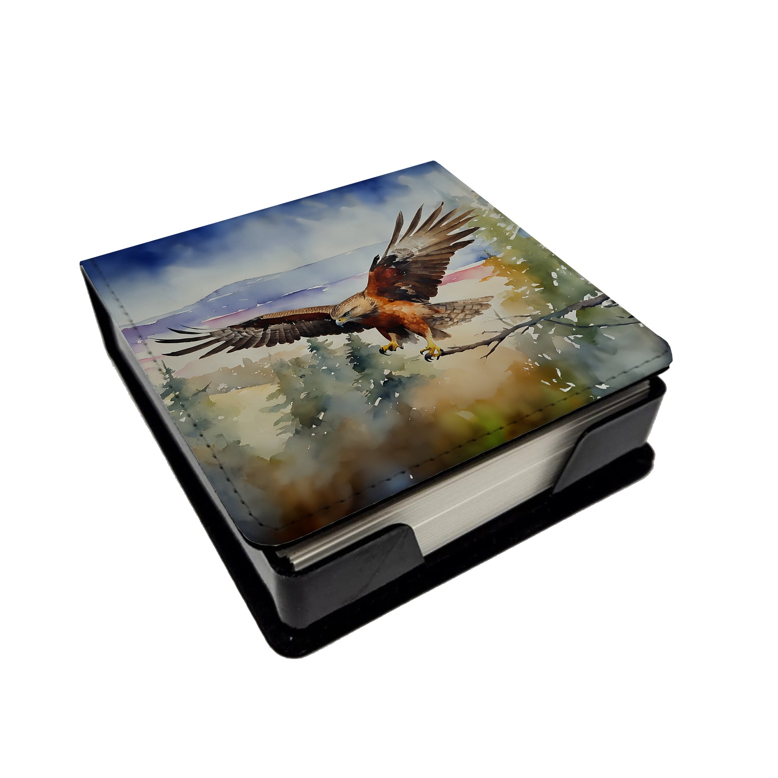Caroline's Treasures Hawk PU Leather Note Paper Holder