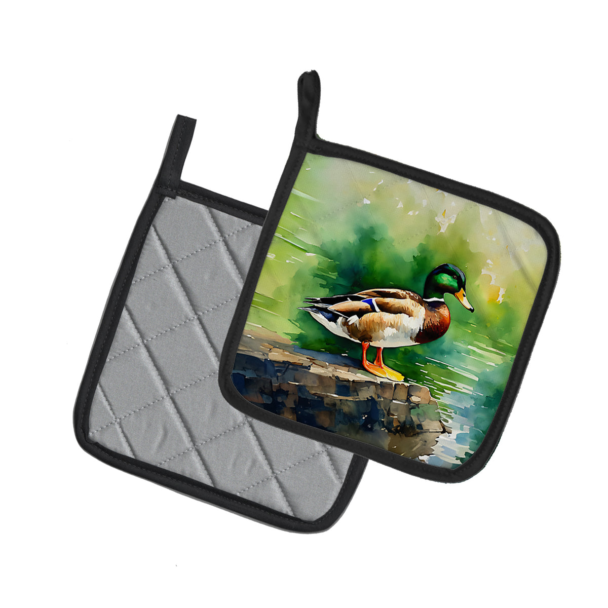 Caroline's Treasures Mallard Pot Holders - Set of 2 Decorative Kitchen Helpers | Made in the USA