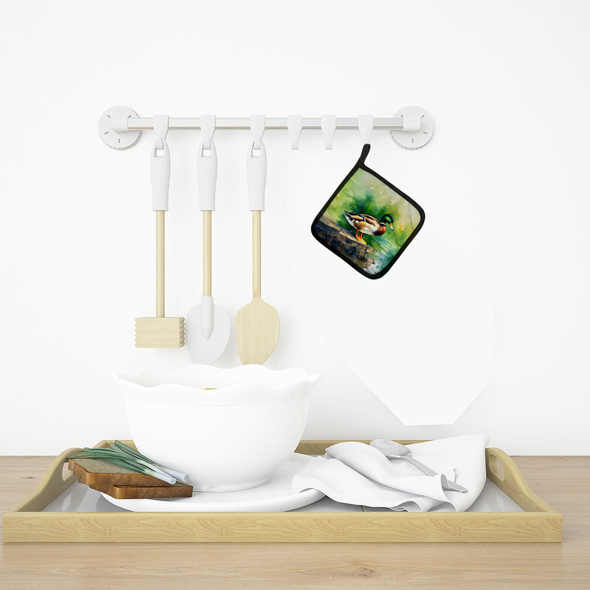 Caroline's Treasures Mallard Pot Holders - Set of 2 Decorative Kitchen Helpers | Made in the USA