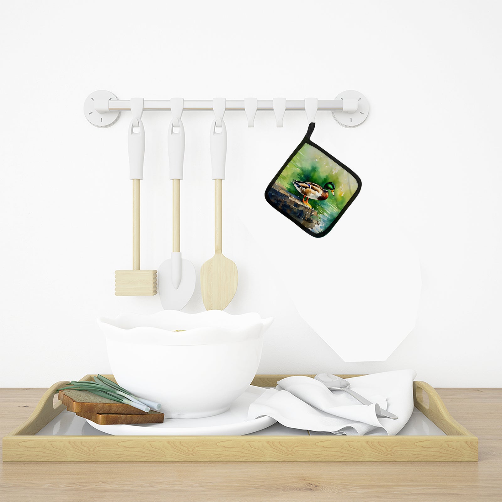 Caroline's Treasures Mallard Pot Holders - Set of 2 Decorative Kitchen Helpers | Made in the USA