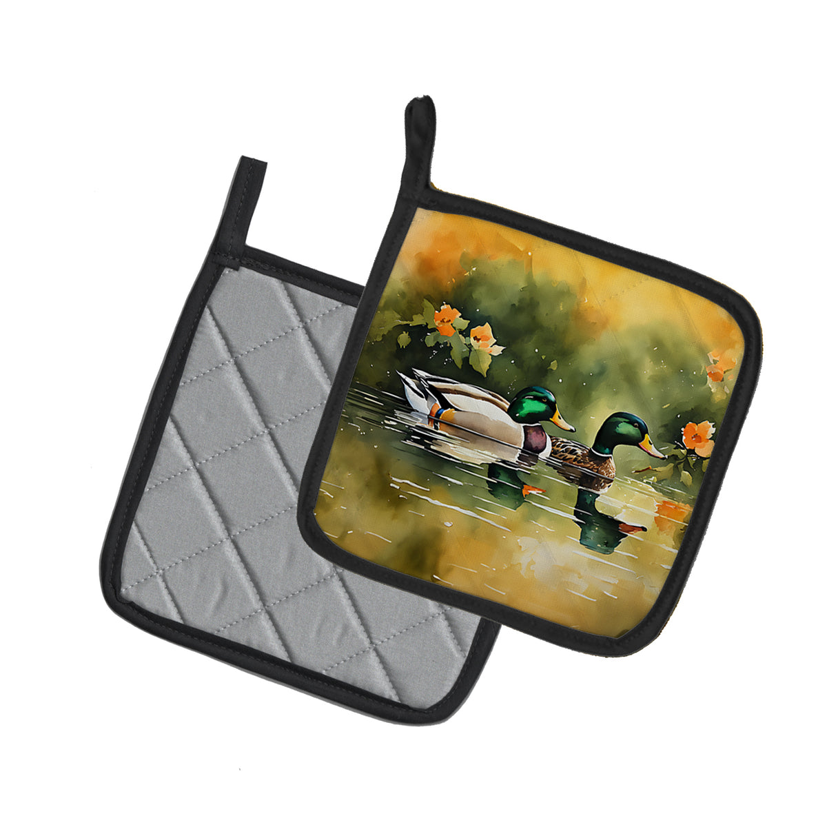 Caroline's Treasures Mallard Pot Holders - Set of 2 Decorative Kitchen Helpers | Made in the USA
