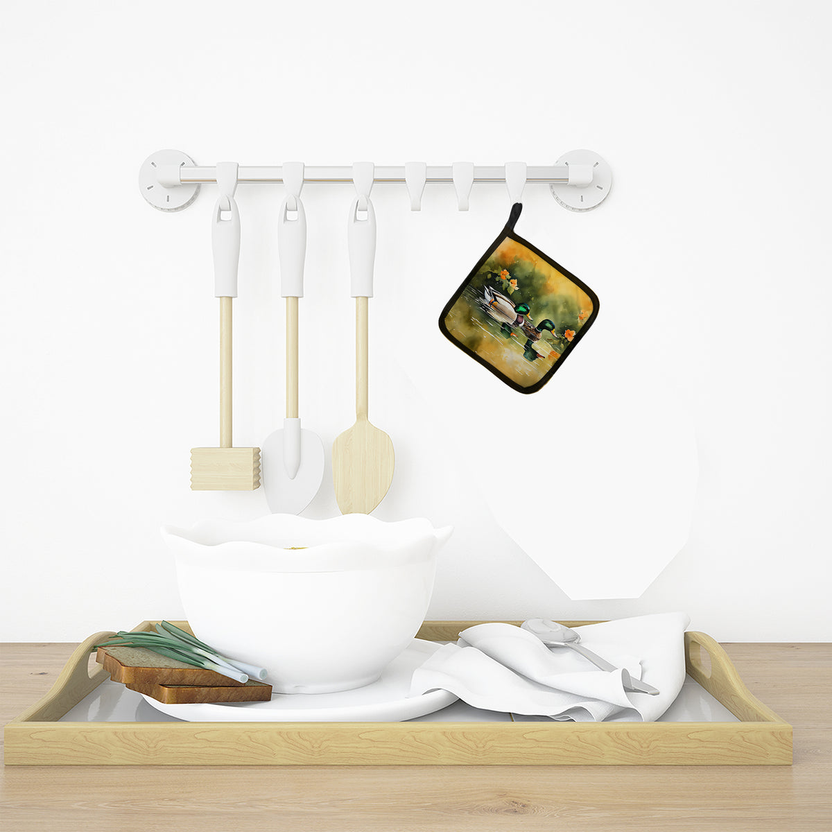 Caroline's Treasures Mallard Pot Holders - Set of 2 Decorative Kitchen Helpers | Made in the USA