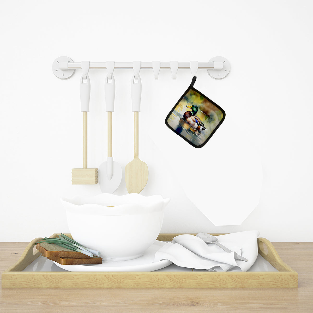 Caroline's Treasures Mallard Pot Holders - Set of 2 Decorative Kitchen Helpers | Made in the USA