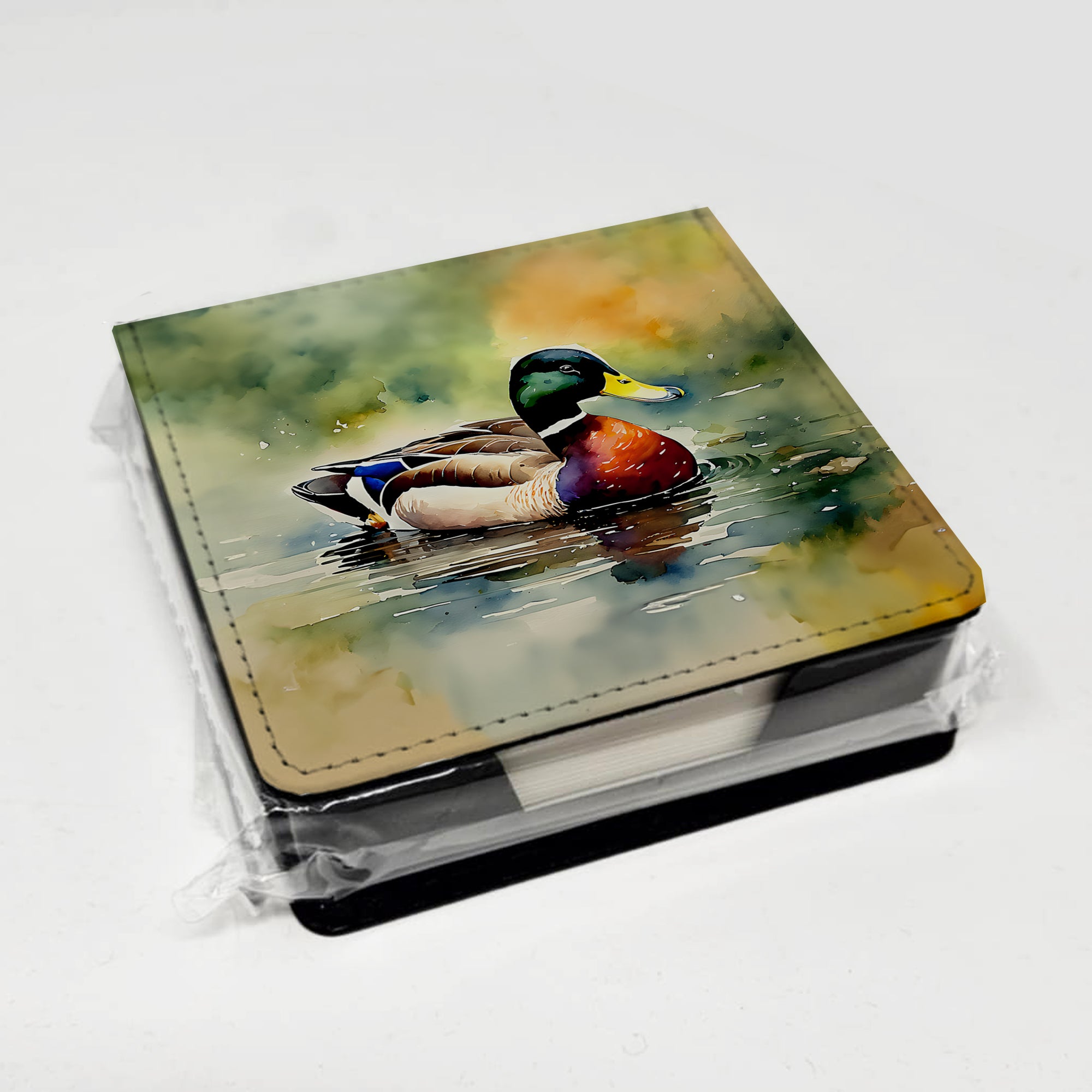 Caroline's Treasures Mallard PU Leather Note Paper Holder