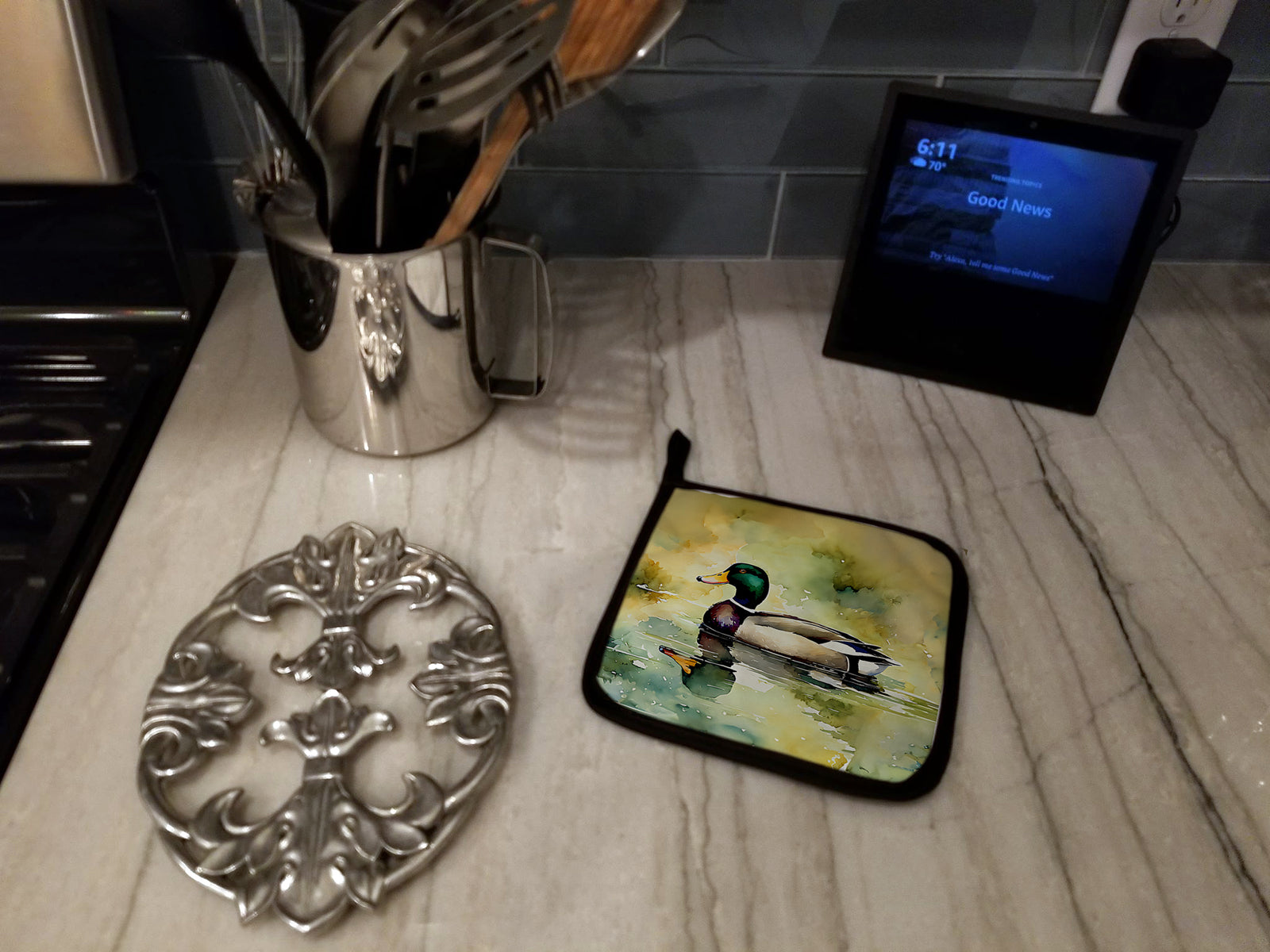 Caroline's Treasures Mallard Pot Holders - Set of 2 Decorative Kitchen Helpers | Made in the USA