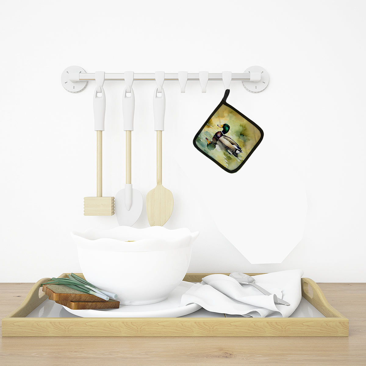 Caroline's Treasures Mallard Pot Holders - Set of 2 Decorative Kitchen Helpers | Made in the USA