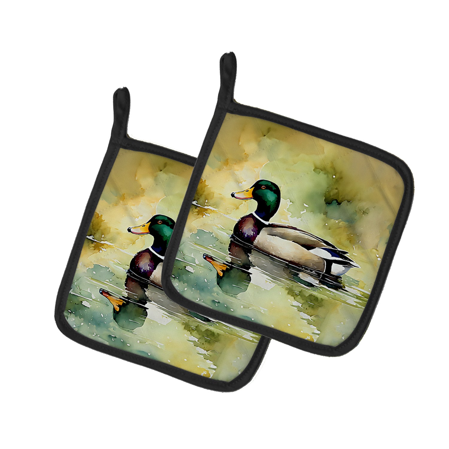Caroline's Treasures Mallard Pot Holders - Set of 2 Decorative Kitchen Helpers | Made in the USA