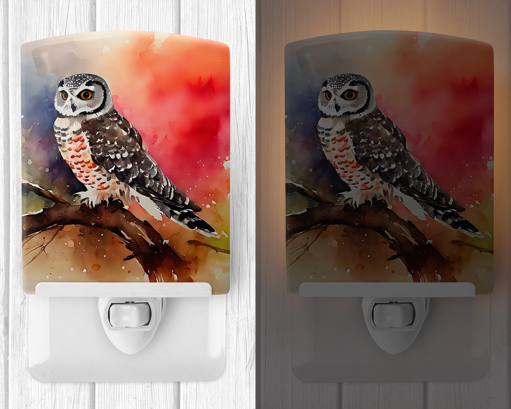 Buy this Northern Hawk Owl Ceramic Night Light