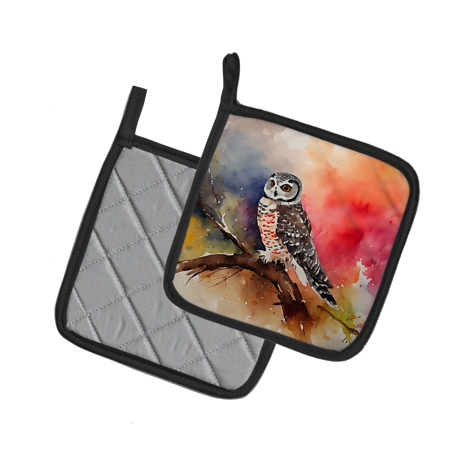 Buy this Northern Hawk Owl Pair of Pot Holders