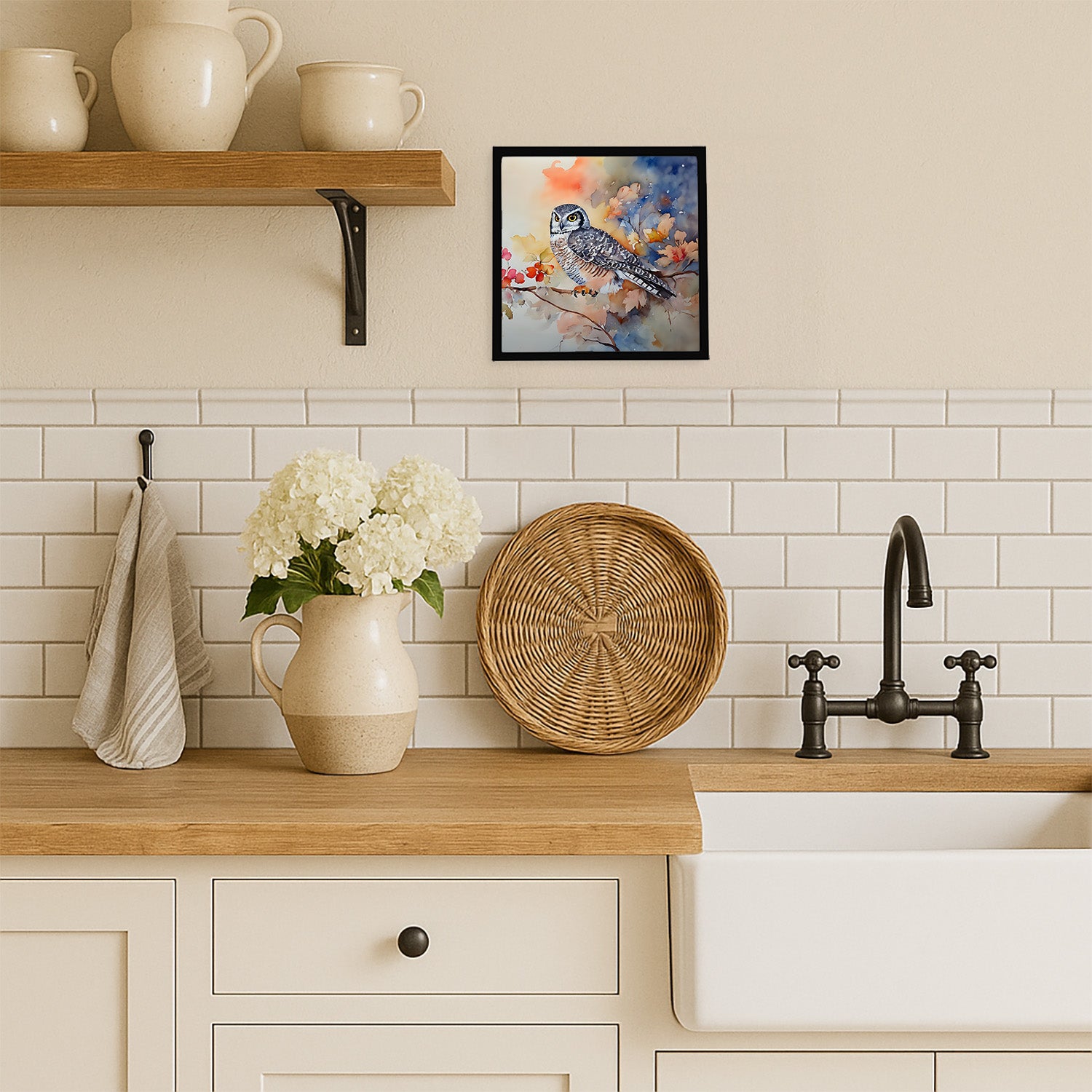 Caroline's Treasures Northern Hawk Owl Framed Metal Print