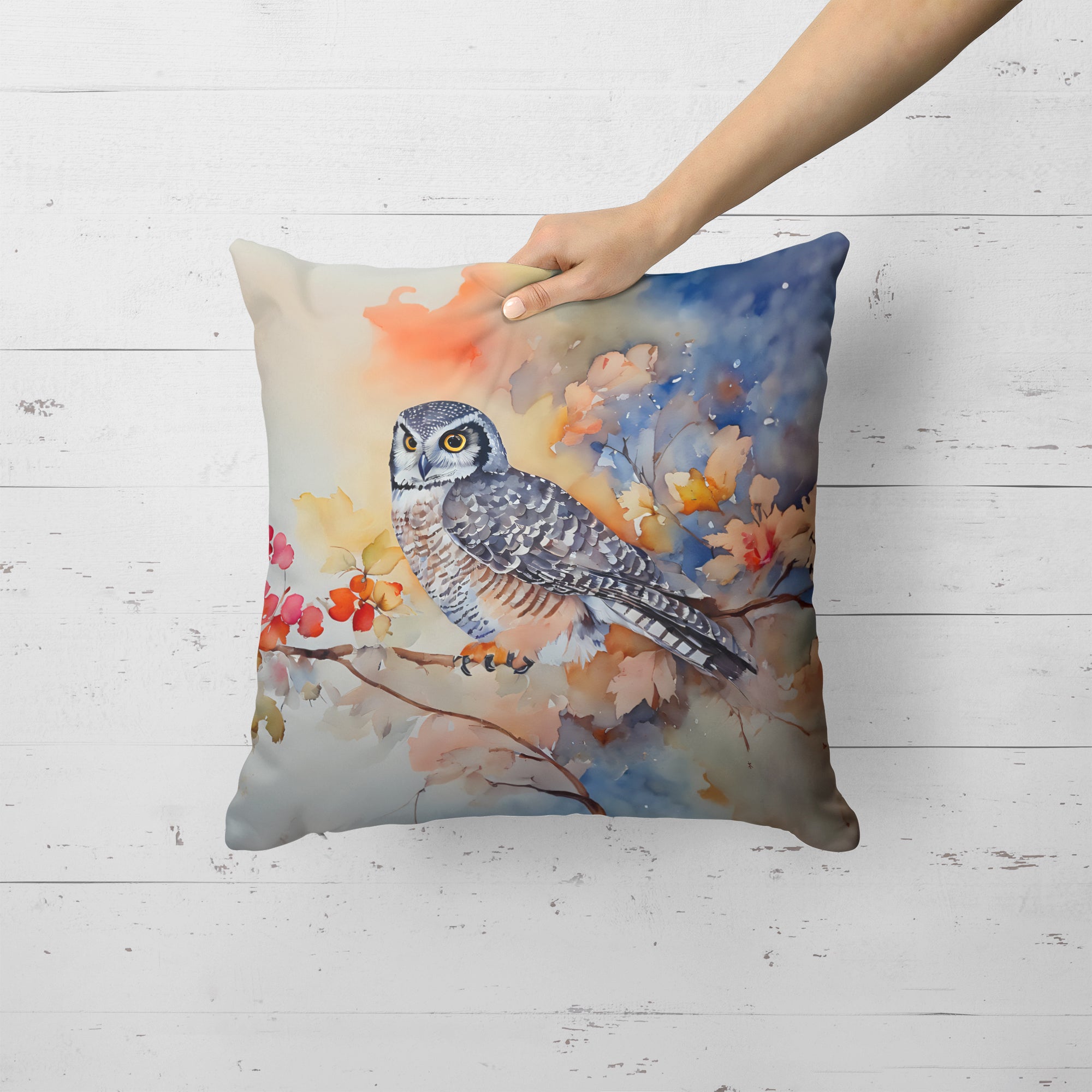 Buy this Northern Hawk Owl Throw Pillow