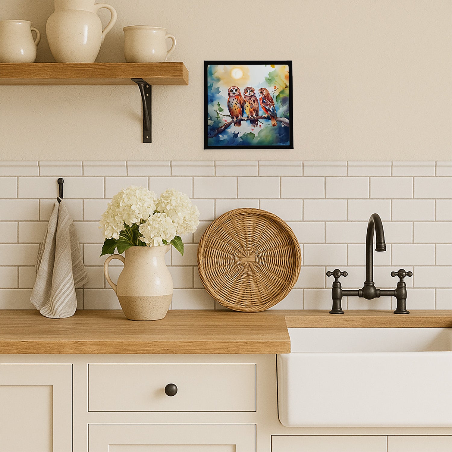 Caroline's Treasures Owls Framed Metal Print