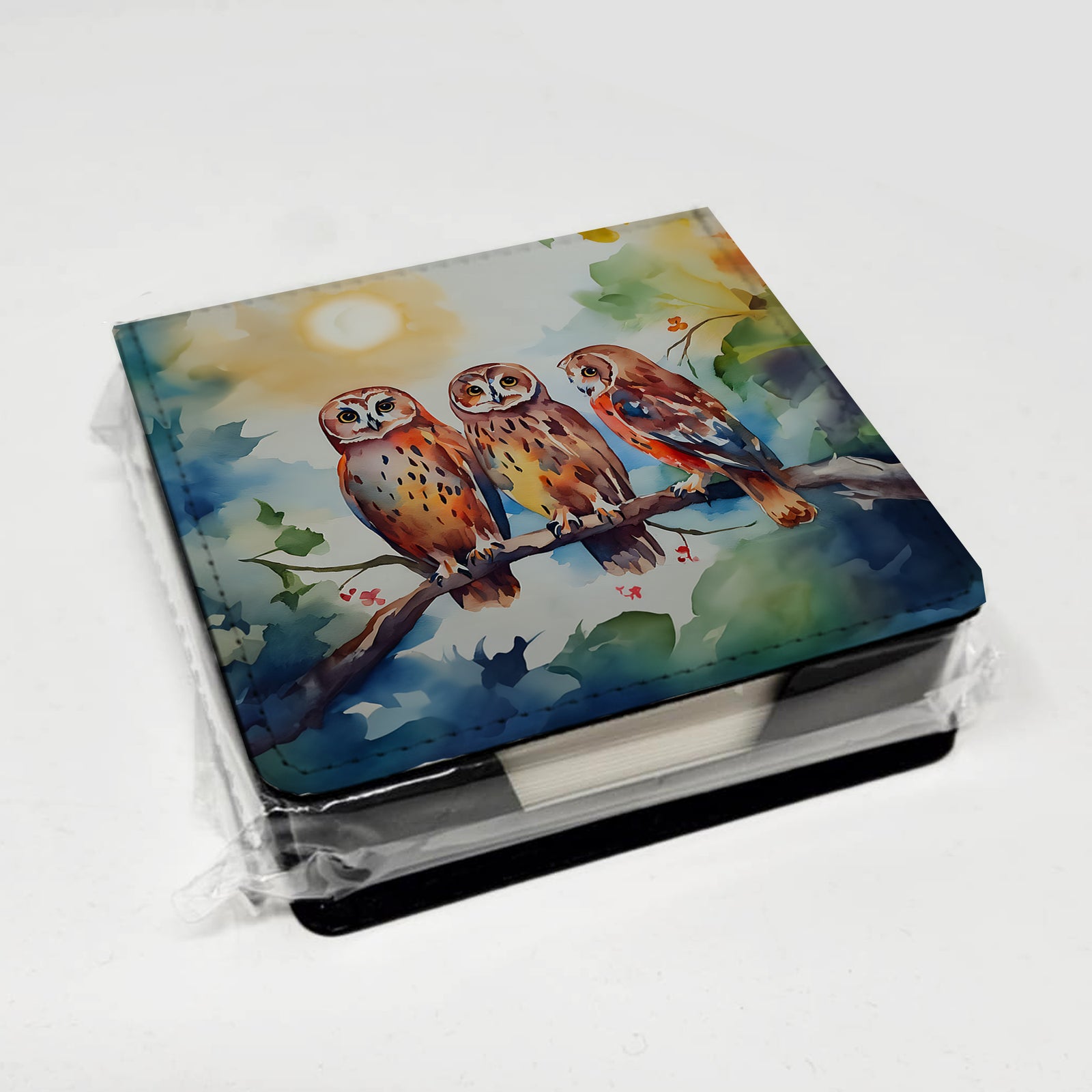 Caroline's Treasures Owls PU Leather Note Paper Holder