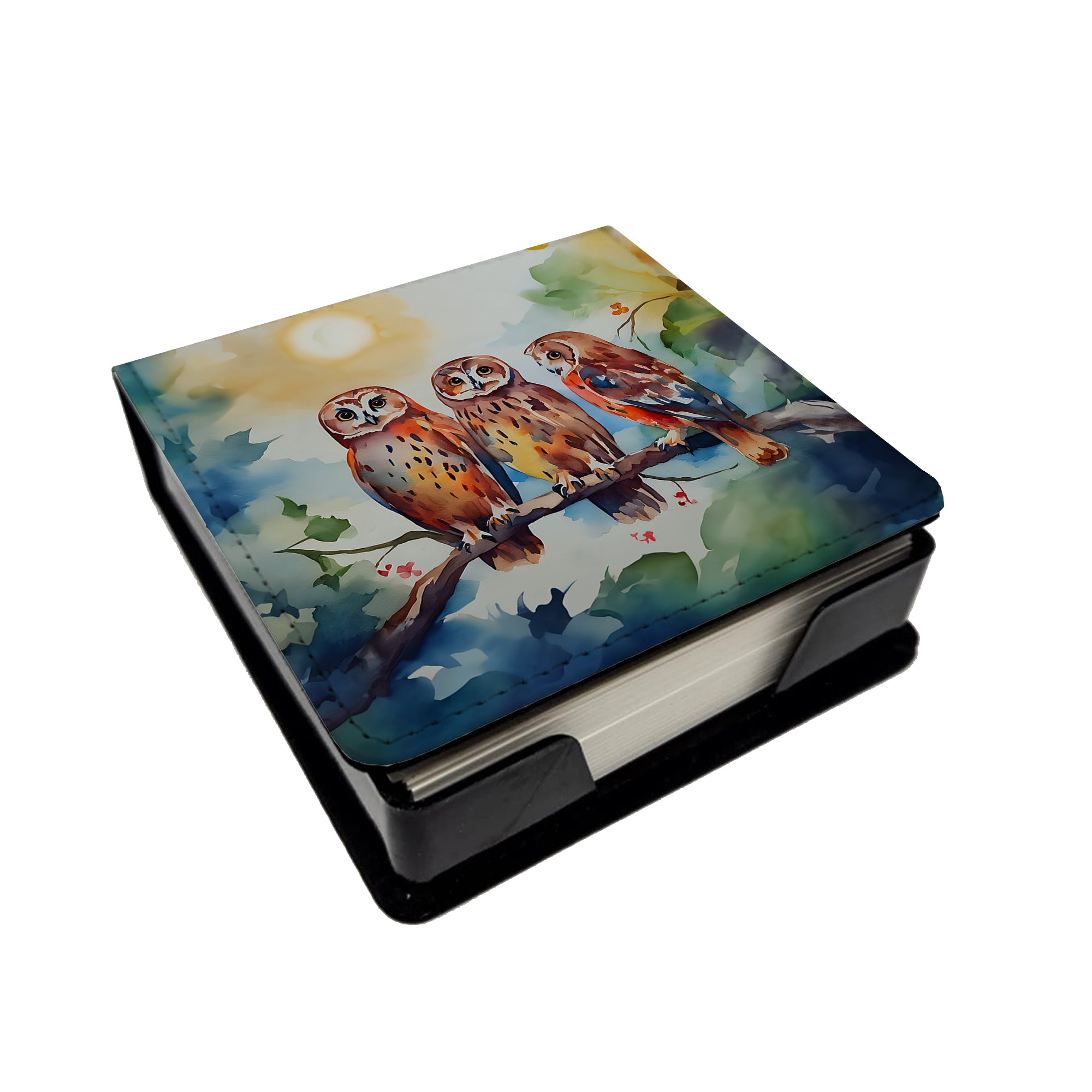 Caroline's Treasures Owls PU Leather Note Paper Holder