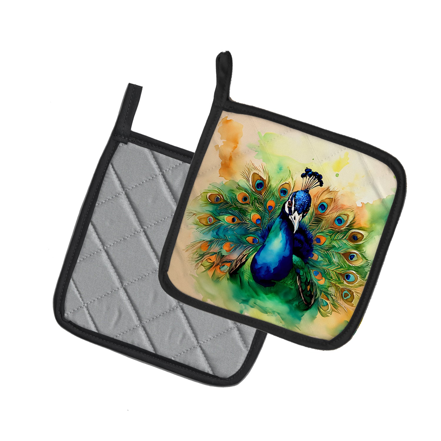 Buy this Peacock Pair of Pot Holders