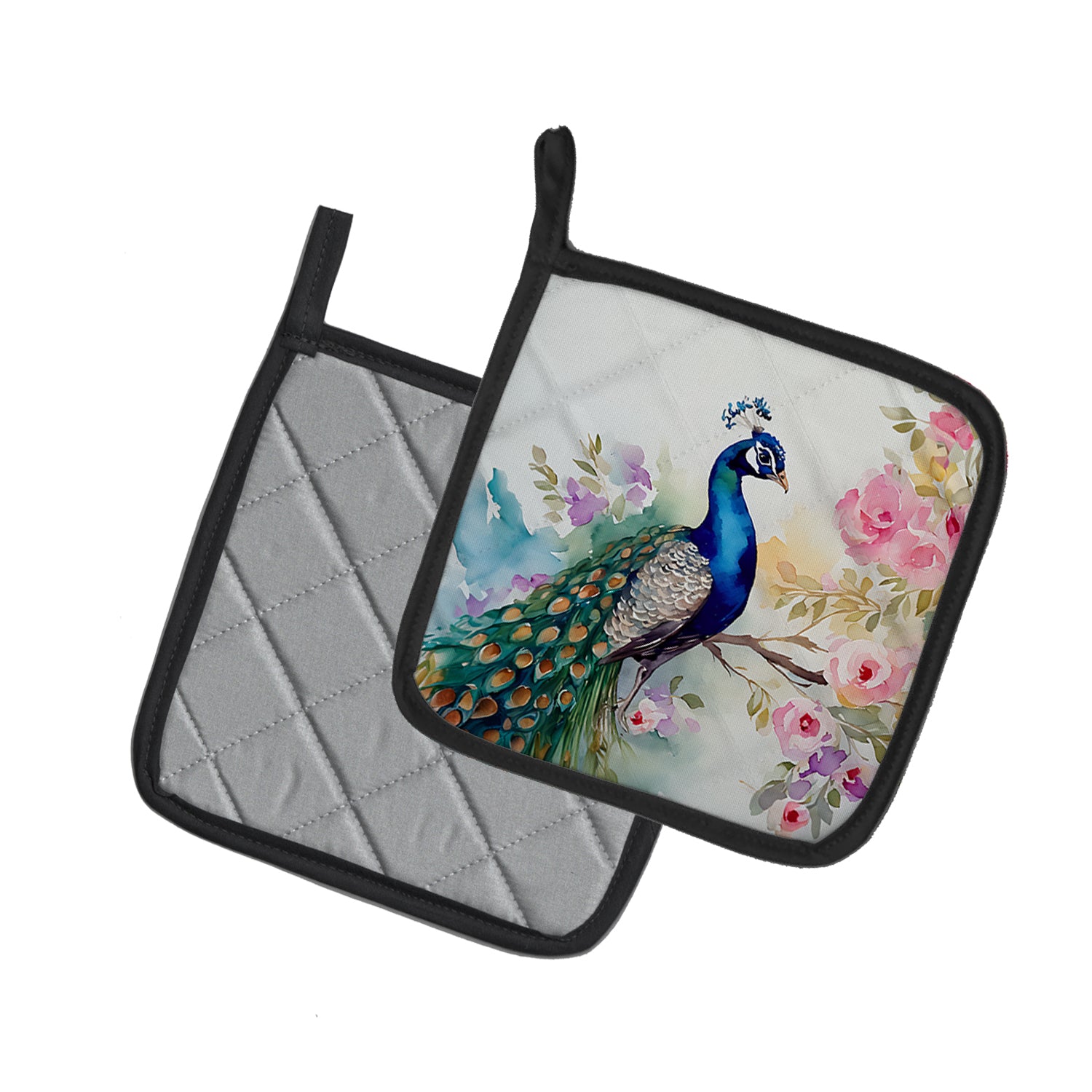 Buy this Peacock Pair of Pot Holders