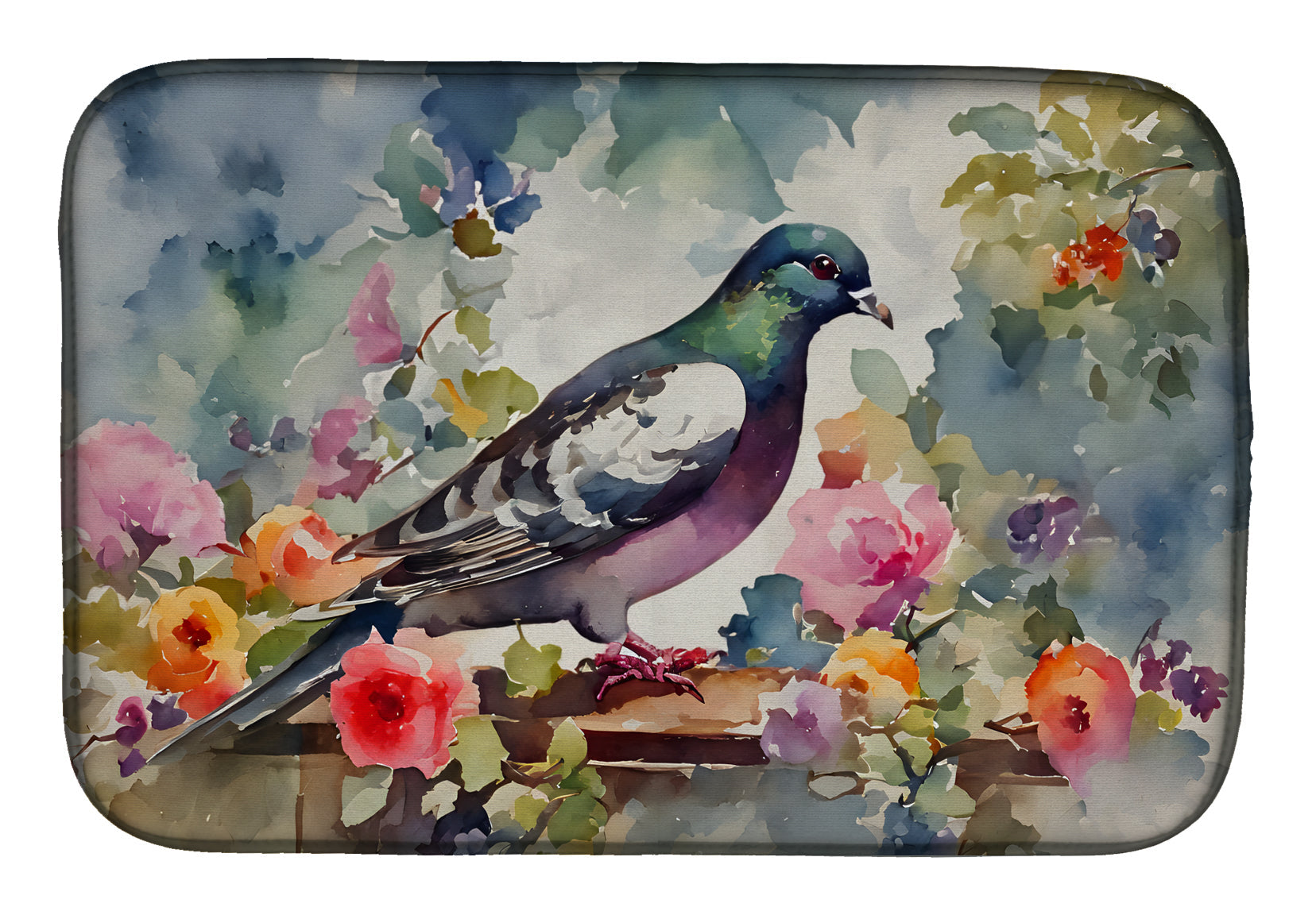 Caroline's Treasures Pigeon Dish Drying Mat