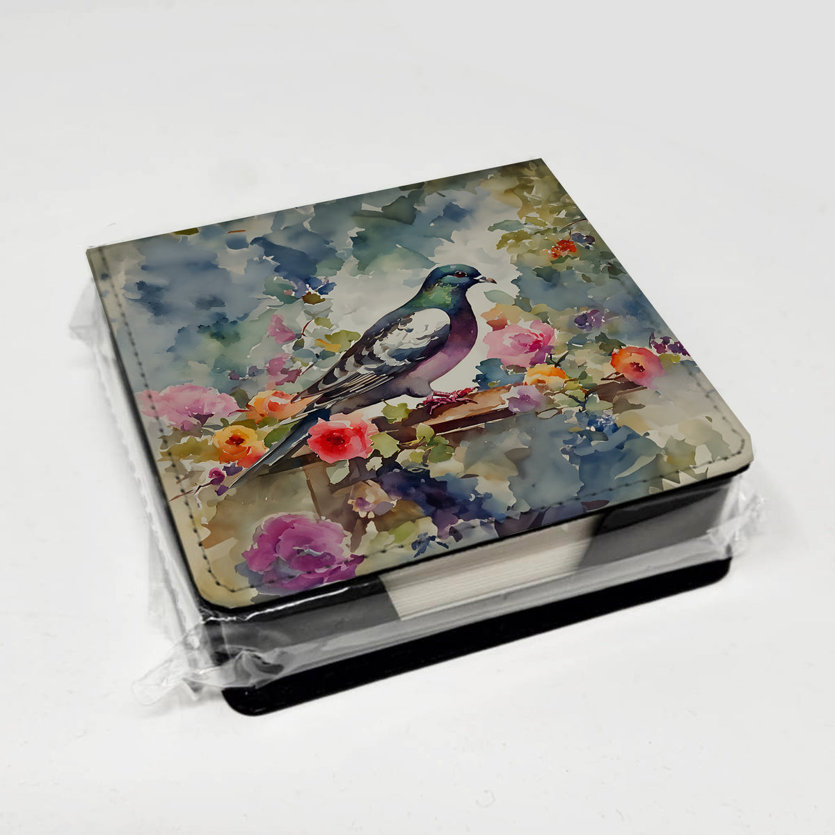 Caroline's Treasures Pigeon PU Leather Note Paper Holder