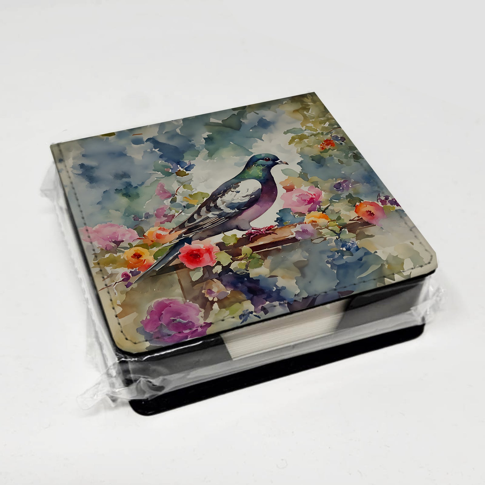 Caroline's Treasures Pigeon PU Leather Note Paper Holder