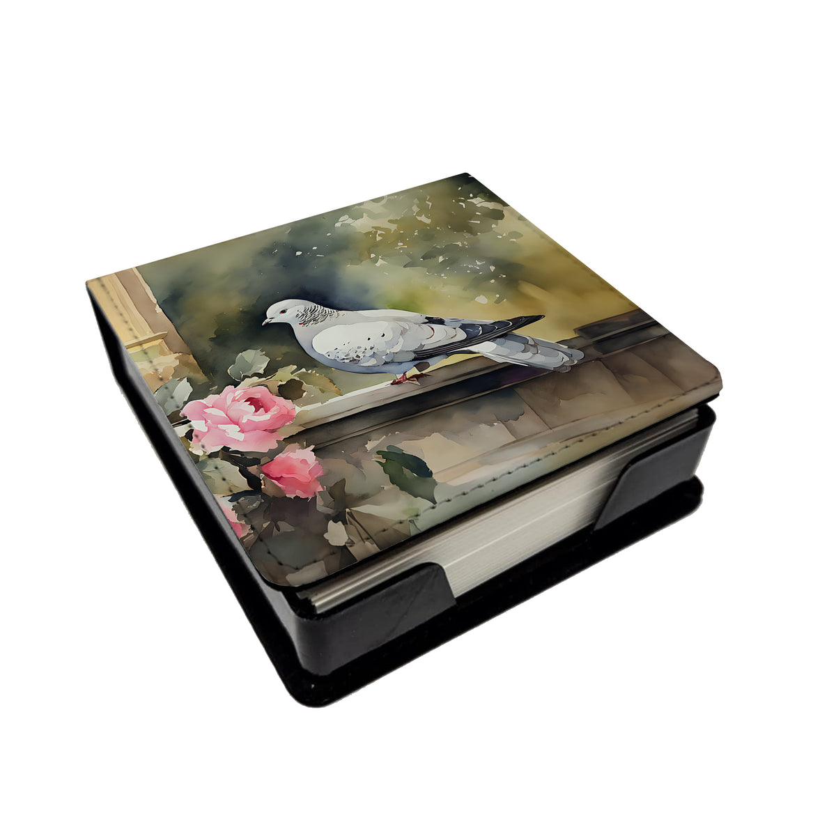 Caroline's Treasures Pigeon PU Leather Note Paper Holder