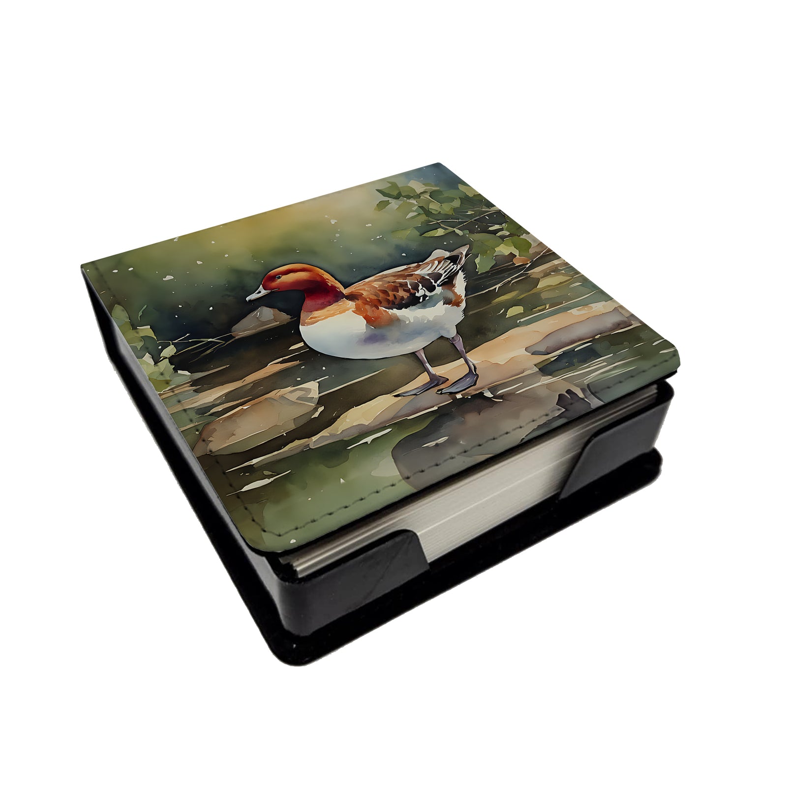 Caroline's Treasures Redhead Duck PU Leather Note Paper Holder