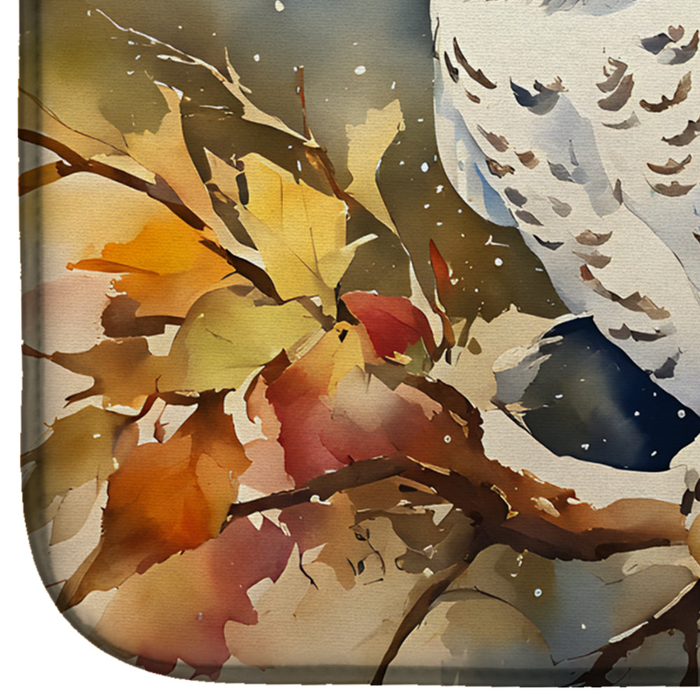 Caroline's Treasures Snowy Owl Dish Drying Mat