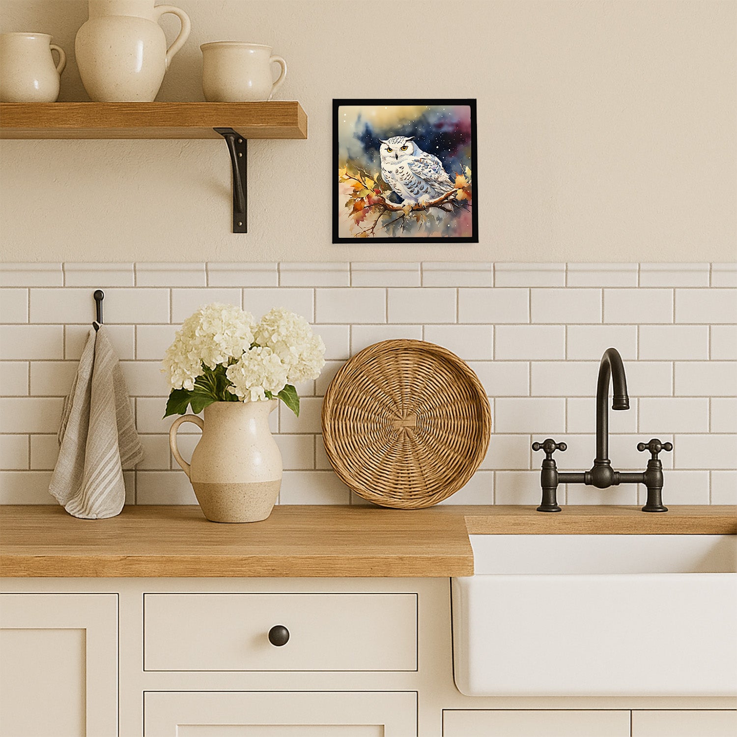 Caroline's Treasures Snowy Owl Framed Metal Print