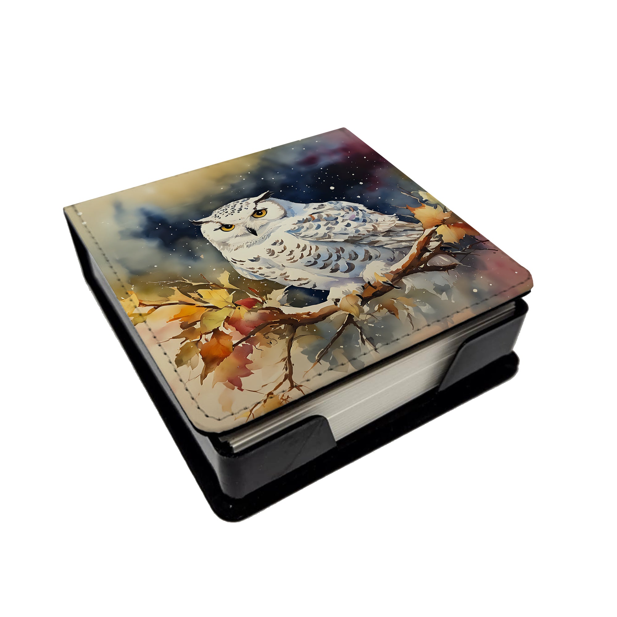 Caroline's Treasures Snowy Owl PU Leather Note Paper Holder