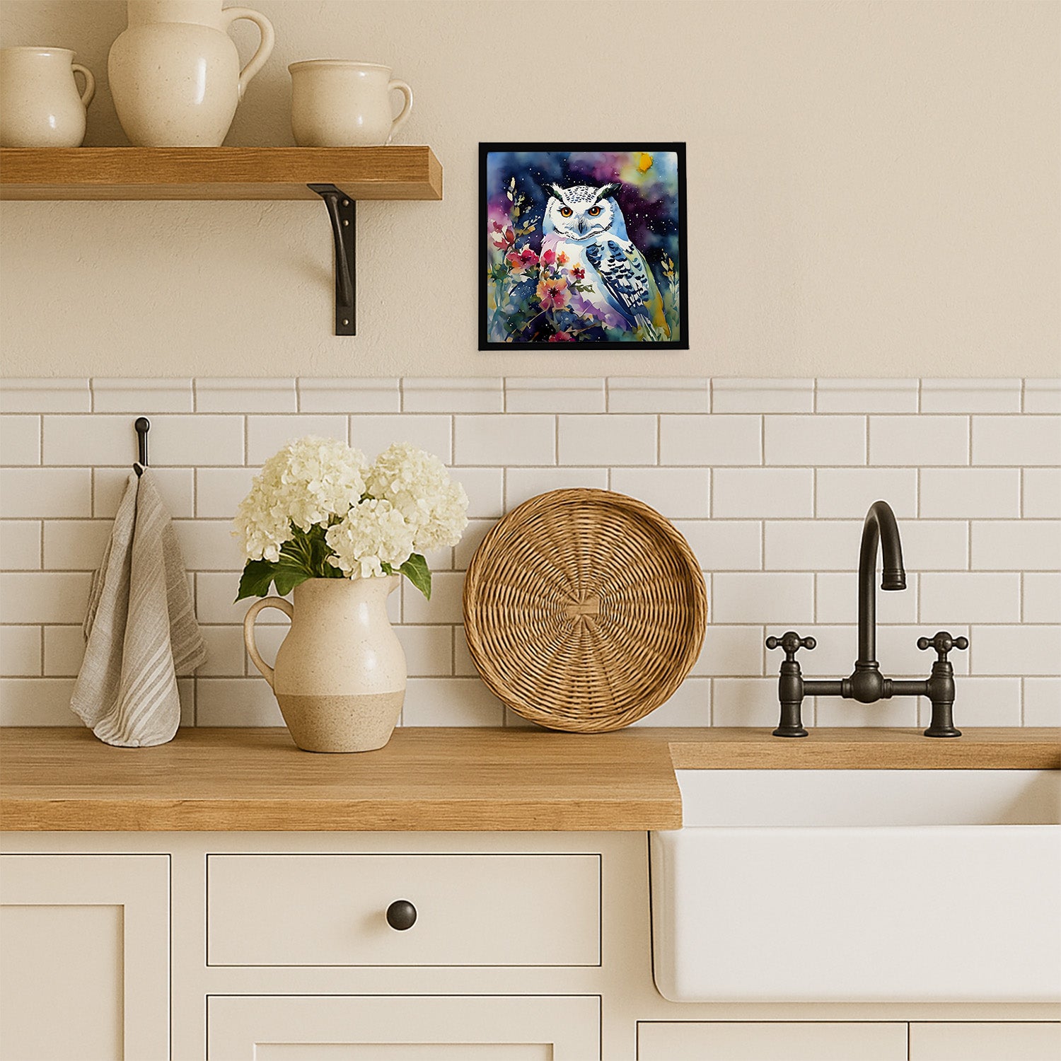 Caroline's Treasures Snowy Owl Framed Metal Print