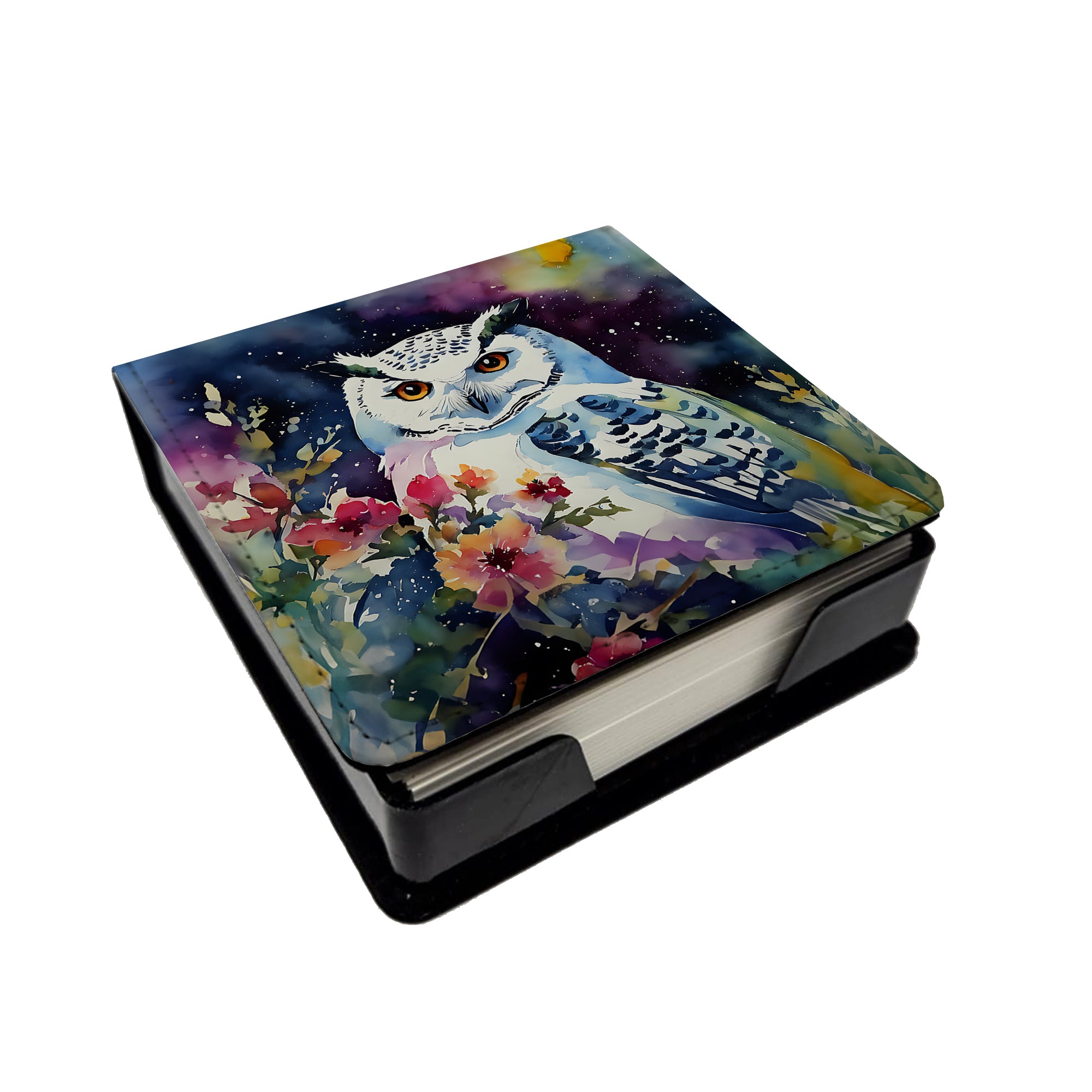 Caroline's Treasures Snowy Owl PU Leather Note Paper Holder