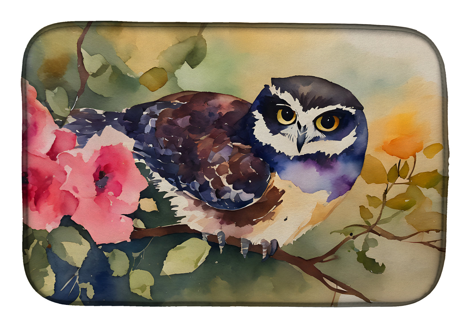 Caroline's Treasures Spectacled Owl Dish Drying Mat