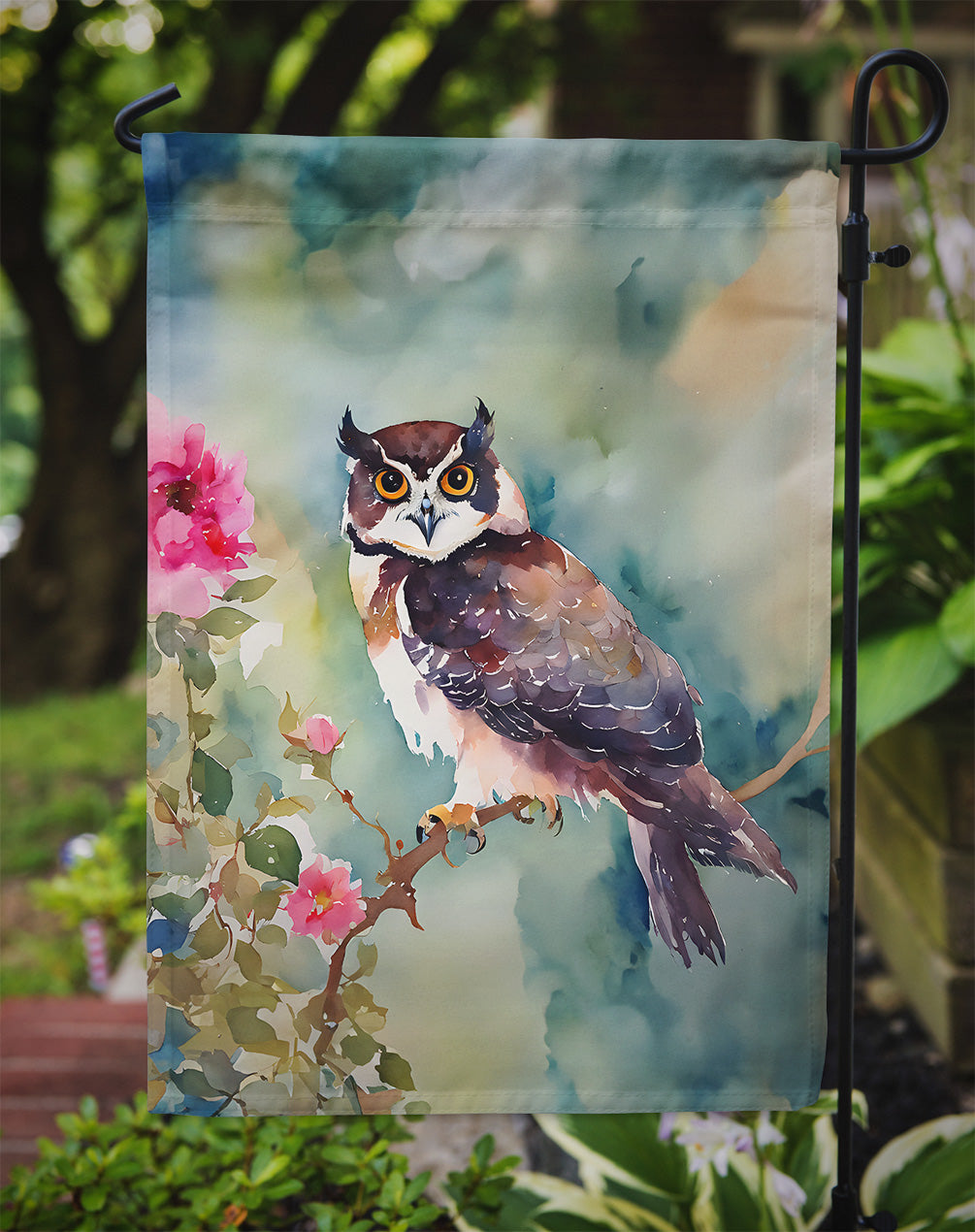 Spectacled Owl Garden Flag