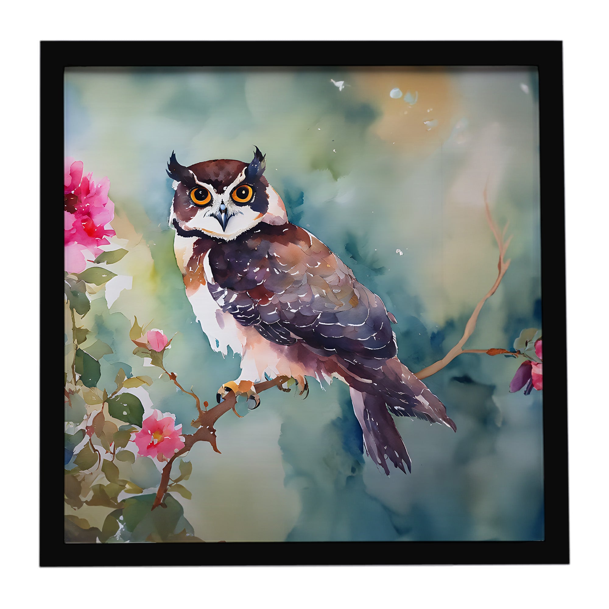 Caroline's Treasures Spectacled Owl Framed Metal Print