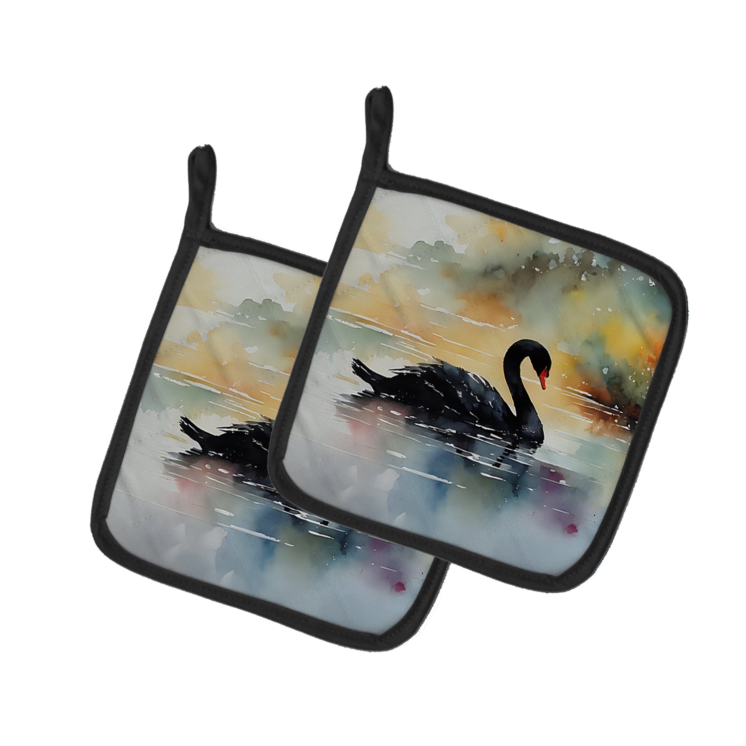 Buy this Black Swan Pair of Pot Holders